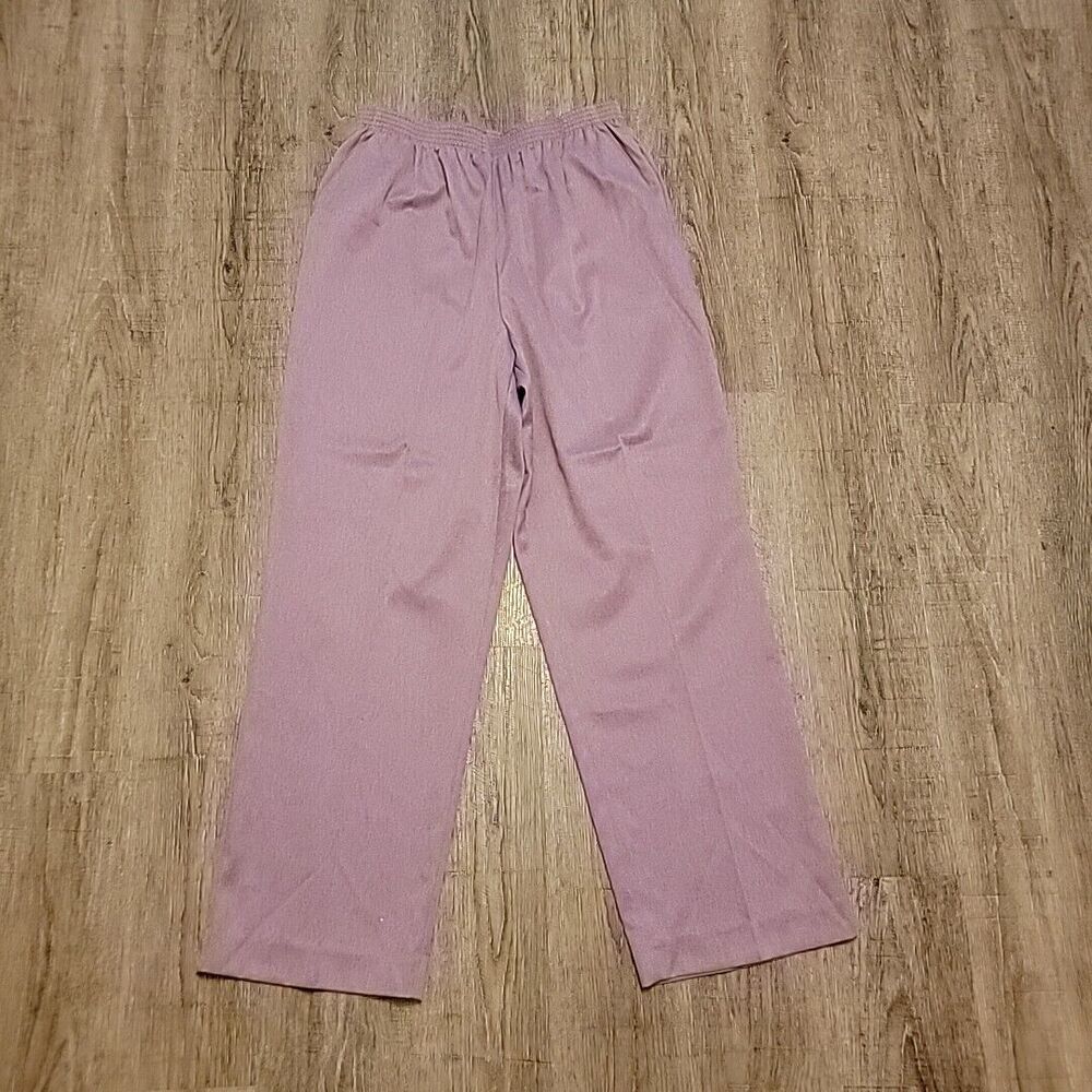 Alfred Dunner Pull On Pants ~ Sz 14 ~ Purple ~ High Rise ~ 29.5" Inseam